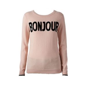 Elle Bonjour Pink Sweater/Sweatshirt: Small